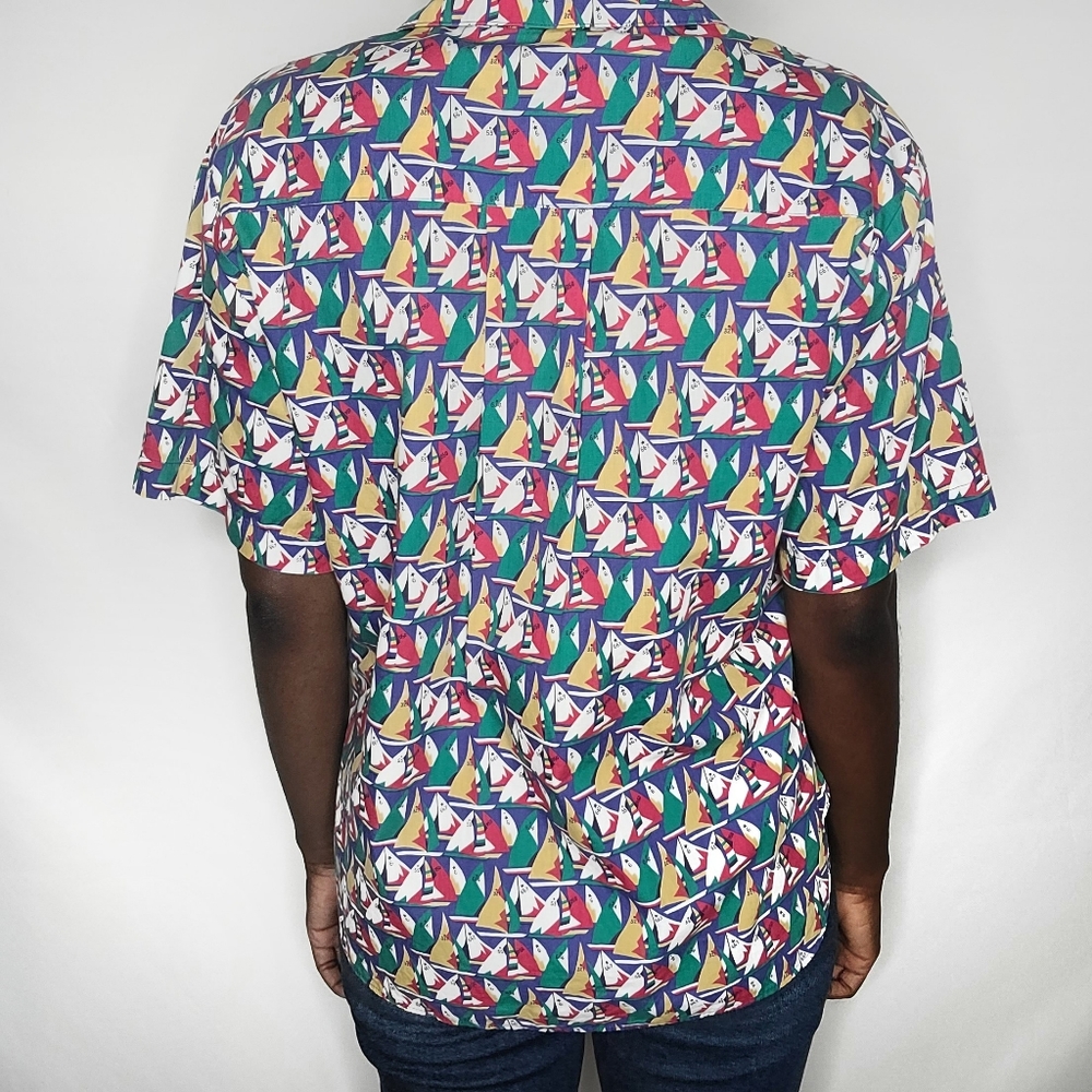 David Brooks Vintage Sailboat Print Shirt - Picture 2 of 2